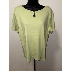 White Stag Womens Size XL Lime Green Round Neck Cap Sleeves